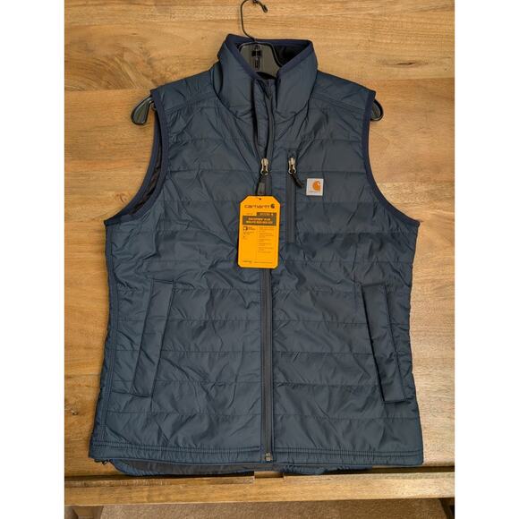 Carhartt Rain Defender Vest Women Medium Navy Insulated Full Zipper OV2286-W NWT - Picture 1 of 5
